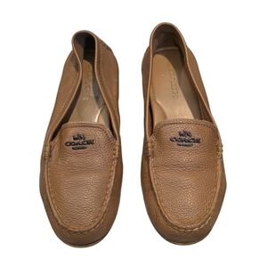 Coach Mary Lock Up Brown Leather Loafers Size 7B